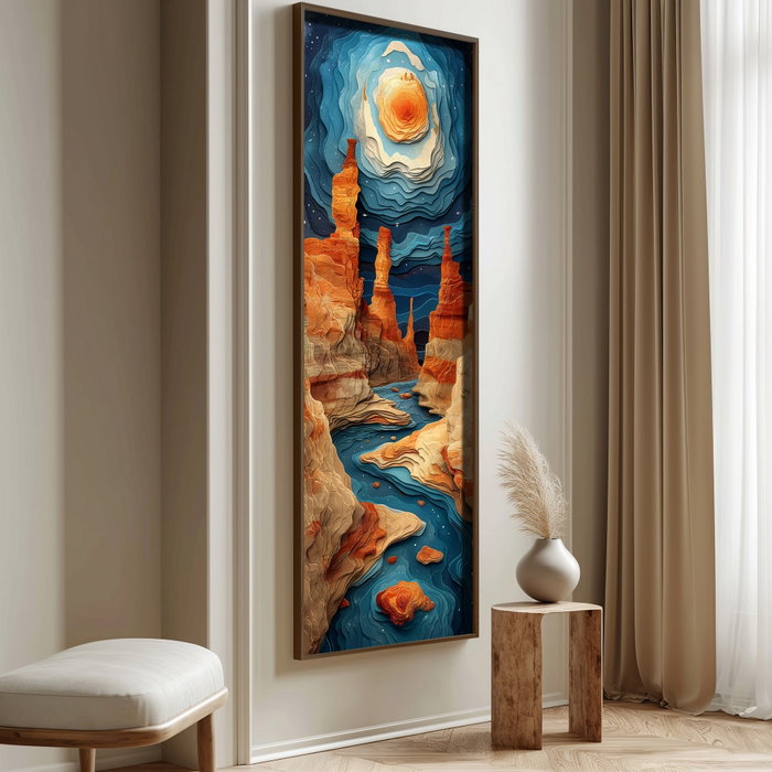 Wallity Pintura Decorativa en MDF con Marco 40 x 120 cm Multicolor
